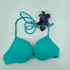 Turquoise VS Pink Bikini Top Sz S